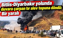 Bitlis-Diyarbakır yolunda duvara çarpan tır alev topuna döndü: Bir yaralı