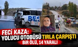 Feci kaza: yolucu otobüsü tırla çarpıştı, Bir ölü, 14 yaralı