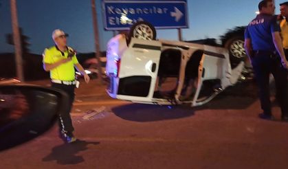 Hafif ticari araç devrildi: 1 yaralı