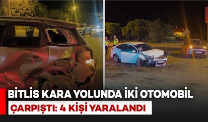 Bitlis Kara Yolunda İki Otomobil Çarpıştı: 4 Yaralı