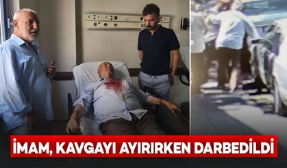 Kavgayı Ayırmaya Çalışan İmam Darbedildi: O Anlar Kamerada