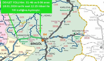 Bingöl’de çevre illere tır trafiği yeniden açıldı