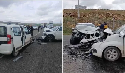 İki aracın çarpıştığı kazada 6 kişi yaralandı