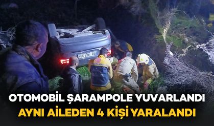 Kontrolden Çıkan Otomobil Devrildi: Aynı Aileden 4 Kişi Yaralandı