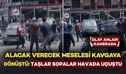 Alacak Verecek Meselesi Taşlı Sopalı Kavgaya Dönüştü: Olay Anları Kamerada