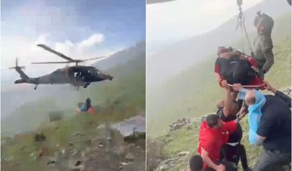 Dağda mantar toplarken kalp krizi geçiren şahıs helikopterle kurtarıldı
