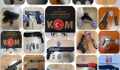 Elazığ'da 24 silah ele geçirildi, 75 kişi yakalandı