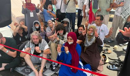 Filistin konvoyu 4 gündür sınırda açlık grevine başladı
