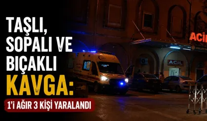 Taşlı, sopalı ve bıçaklı kavga: 1’i ağır 3 kişi yaralandı