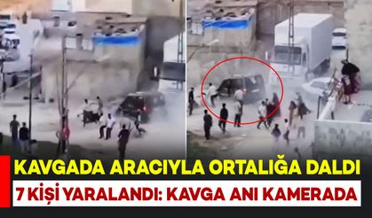Kavgada aracıyla kalabalığın arasına daldı: 7 yaralı, o anlar kamerada