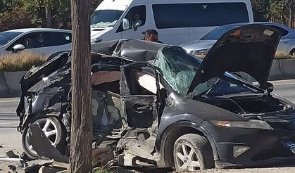 Bir kişinin öldüğü 4 kişinin yaralandığı feci kazanın görüntüleri ortaya çıktı