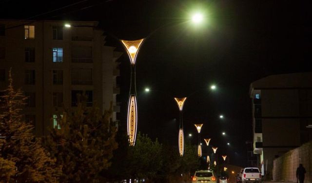 Ahlat'ın Tarih Kokan Sokakları, Selçuklu Motifli LED Işıklarla Aydınlandı