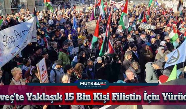 İsveç'te Yaklaşık 15 Bin Kişi Filistin İçin Yürüdü