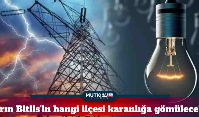 Yarın Bitlis'in hangi ilçesi karanlığa gömülecek?