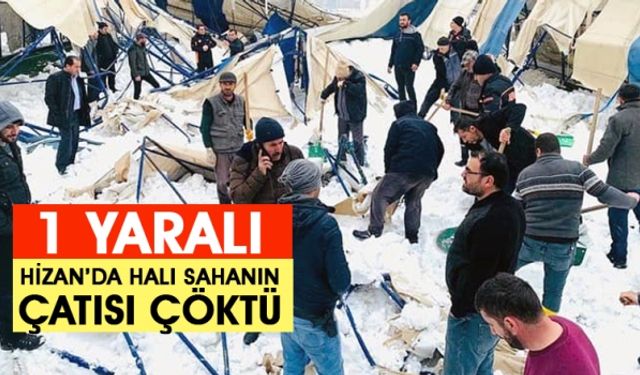 Hizan'da halı sahanın çatısı çöktü 1 yaralı