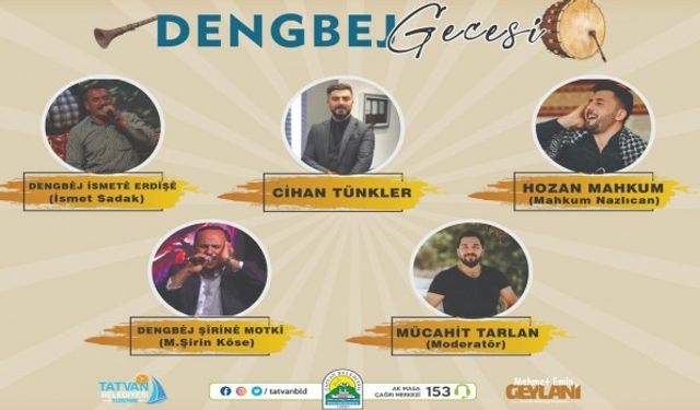 Tatvan'da 'Dengbej Gecesi'nin İkinci Programı Düzenlenecek