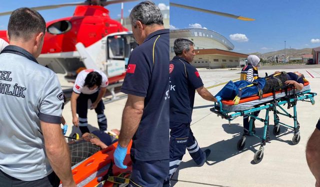 Asfalt Zeminde Düşerek Yaralanan Şahıs Helikopterle Van'a Sevk Edildi