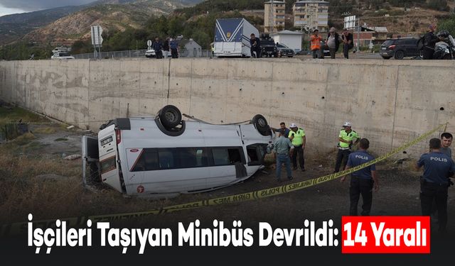 Tarım İşçilerini Taşıyan Minibüs Devrildi: 14 İşçi Yaralandı