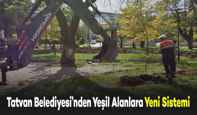 Tatvan Belediyesi’nden Yeşil Alanlara Otomatik Sulama Sistemi