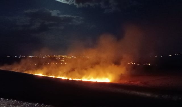 Anız Yangınına Müdahale Sürüyor