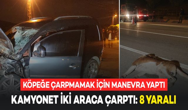 Van'da Köpeğe Çarpmamak İçin Manevra Yapan Kamyonete 2 Araç Çarptı: 8 Yaralı