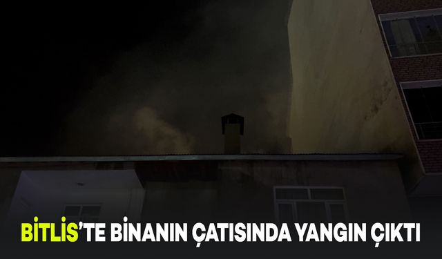 Bitlis'te Bir Binanın Çatısında Yangın Meydana Geldi