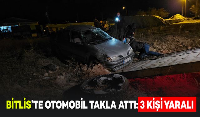 Bitlis'te Buzlanan Yolda Otomobil Takla Attı: 3 Yaralı