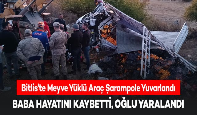 Bitlis'te Araç Şarampole Yuvarlandı: Baba Hayatını Kaybetti, Oğlu Yaralandı