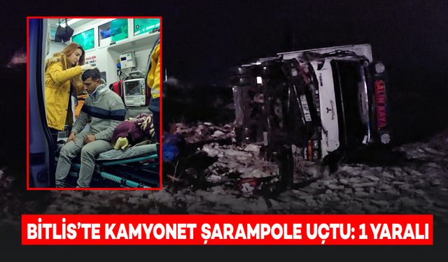 Bitlis'te Kamyonet Şarampole Yuvarlandı: Sürücü Yaralandı