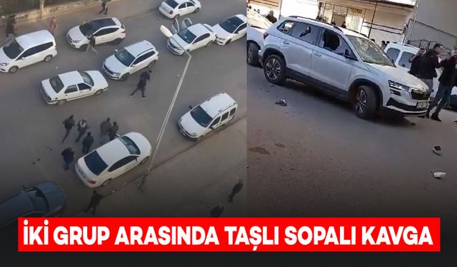 İki Grup Arasında Taşlı Sopalı Kavga: Araçlar Zarar Gördü