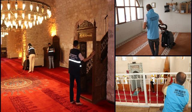 Siirt’te Kurban Bayramı öncesi camiler temizlikle hazırlanıyor