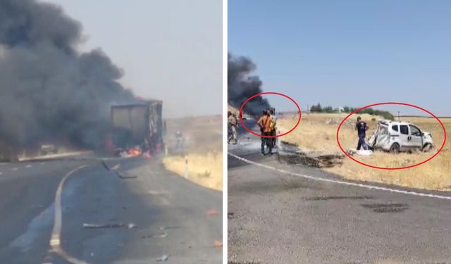Diyarbakır’da Korkutan Kaza: Tır Alev Alev Yandı, Ehliyetsiz Sürücü Kaçtı