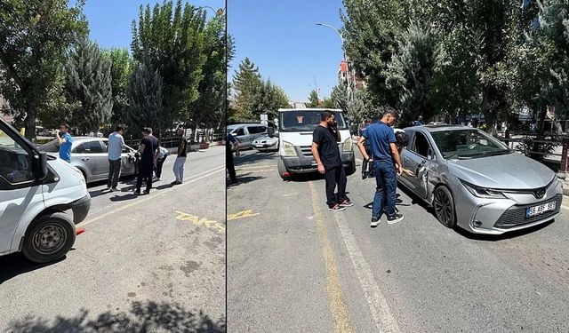 Siirt’te Hükümet Bulvarı’nda kaza: Trafik kilitlendi