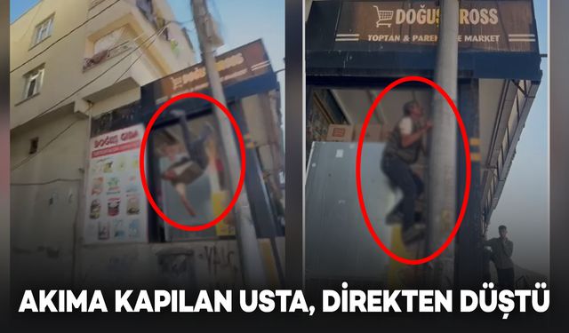 Elektrik Akımına Uğrayan Usta Direkten Düştü: O Anları Kamerada