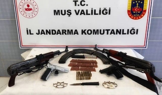 Muş'ta jandarma operasyonunda silah ve mühimmat ele geçirildi