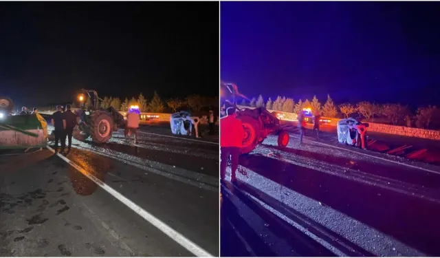 Hafif Ticari Araç ile Traktör Çarpıştı: 2 Yaralı