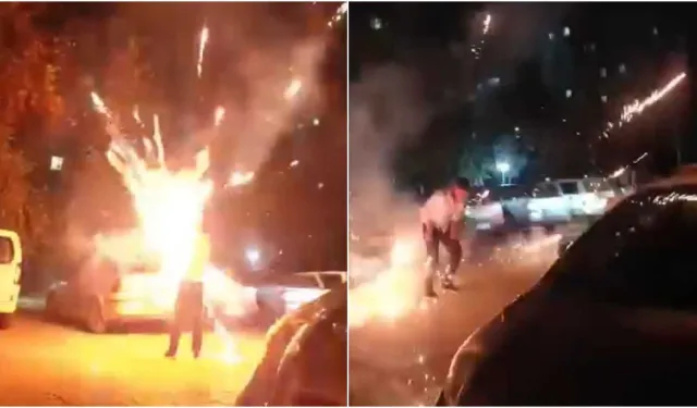 Ateşlediği havai fişek elinde patladı, faciadan dönüldü