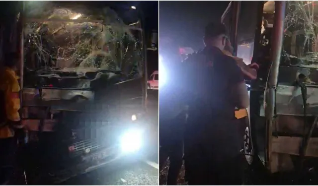 Otobüs ile çekici çarpıştı: 11 kişi yaralandı