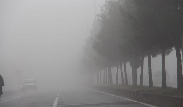 Diyarbakır’da yoğun sis görüş mesafesini 20 metreye düşürdü