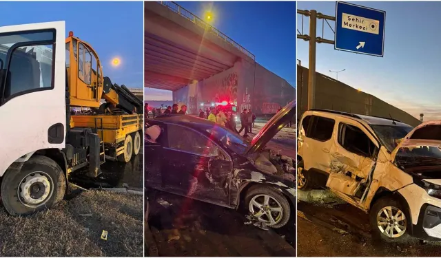 Kontrolden çıkan vinç dehşet saçtı: 6 araca çarptı, 7 yaralı