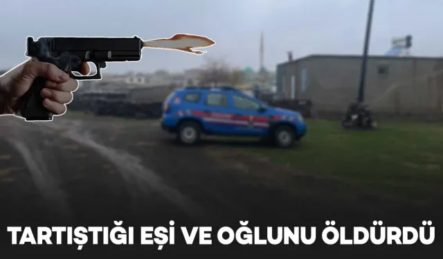 Tartıştığı eşi ve oğlunu tabancayla öldürdü