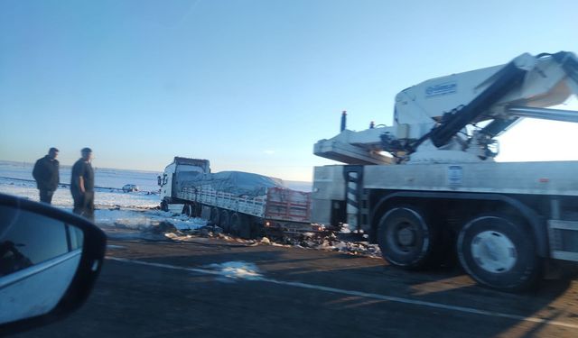 Kontrolden çıkan tır yoldan çıkarak tarlaya uçtu