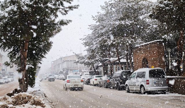 Ahlat’ta yoğun kar yağışı etkili oluyor