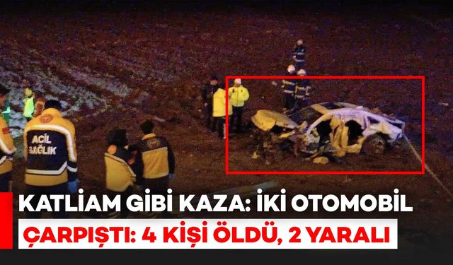Katliam Gibi Kaza: İki Otomobil Çarpıştı, 4 Ölü, 2 Yaralı