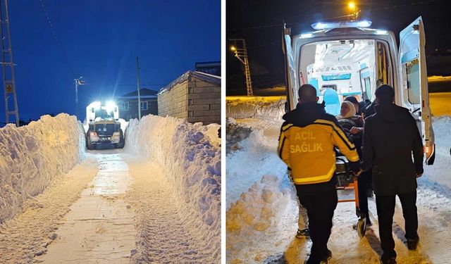 Bitlis'te kapanan yolda yatalak hasta için seferber oldular