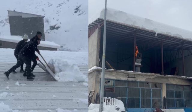 Bitlis’te Çatı Temizliğinde Şaşırtan Yöntem