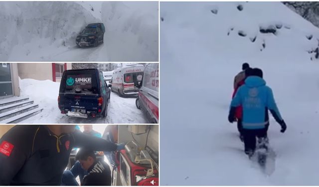 Bitlis'te Yoğun Kar Yağışına Rağmen Diyabet Hastası Çocuk Hastaneye Yetiştirildi