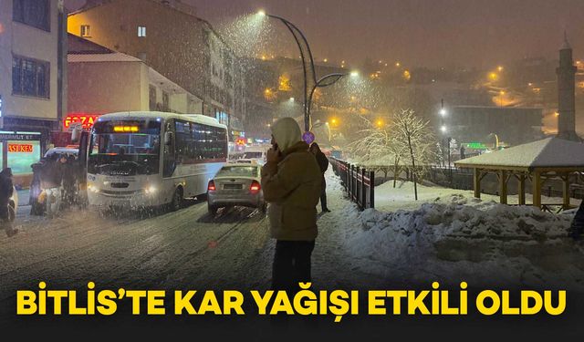 Bitlis’te Kar Yağışı Etkili Olmaya Başladı