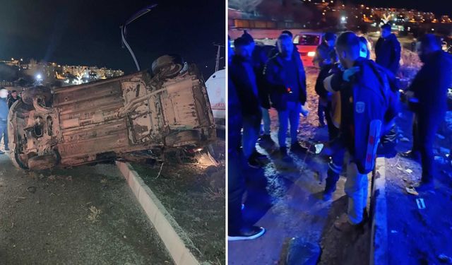 Van'da takla atan otomobilde 2 kişi yaralandı