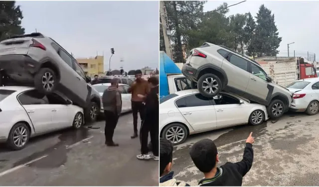 Zincirleme Kazada Araçlar Üst Üste Çıktı